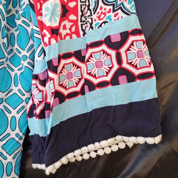 Womens Tunic Top Plus Size 2X  Medallion Tile Crochet Trim Boho Cottage Peasant - Picture 3 of 16